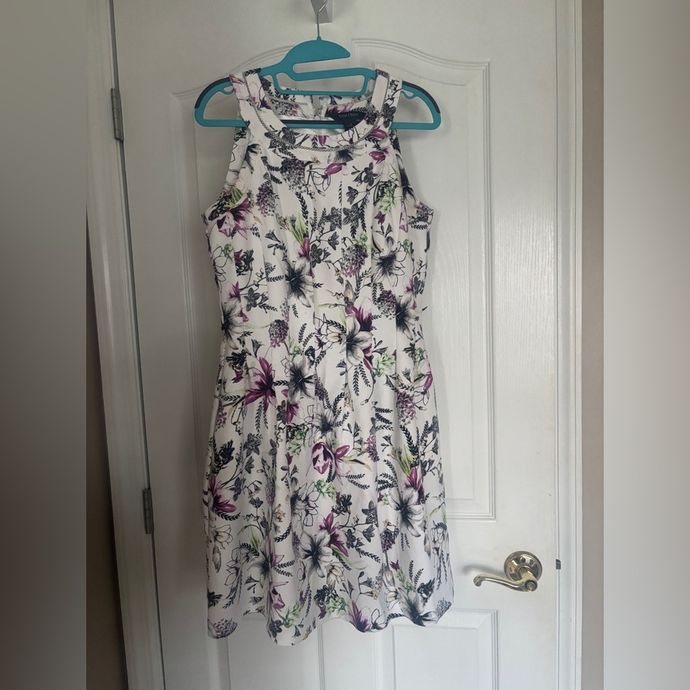 White House Black Market Floral Print Midi Dress